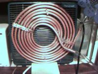 Die Kühlleitungen der Verdampfereinheit